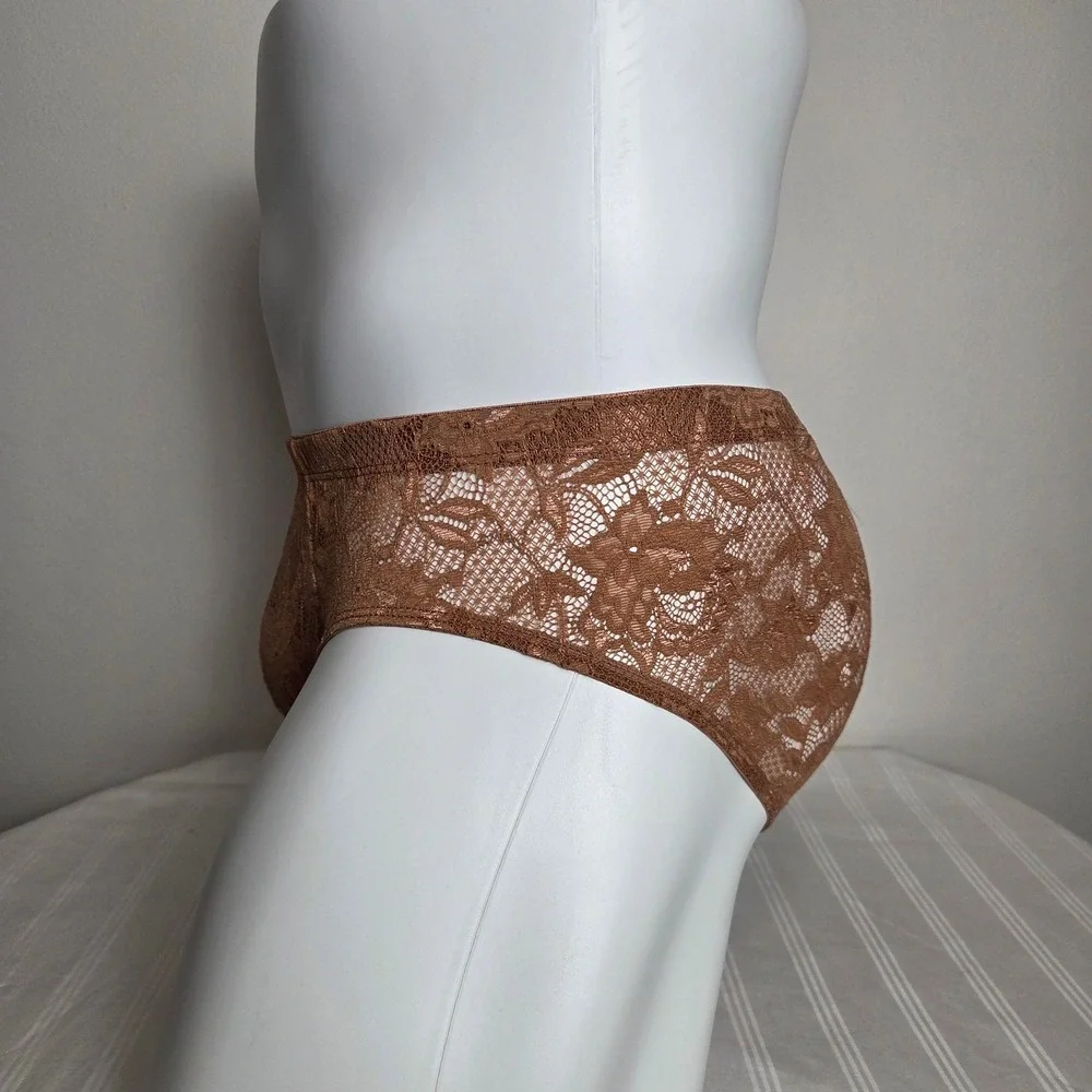 Cosabella Men's Luxury Italian Lace Comfort Micro Brief Quattro Brown